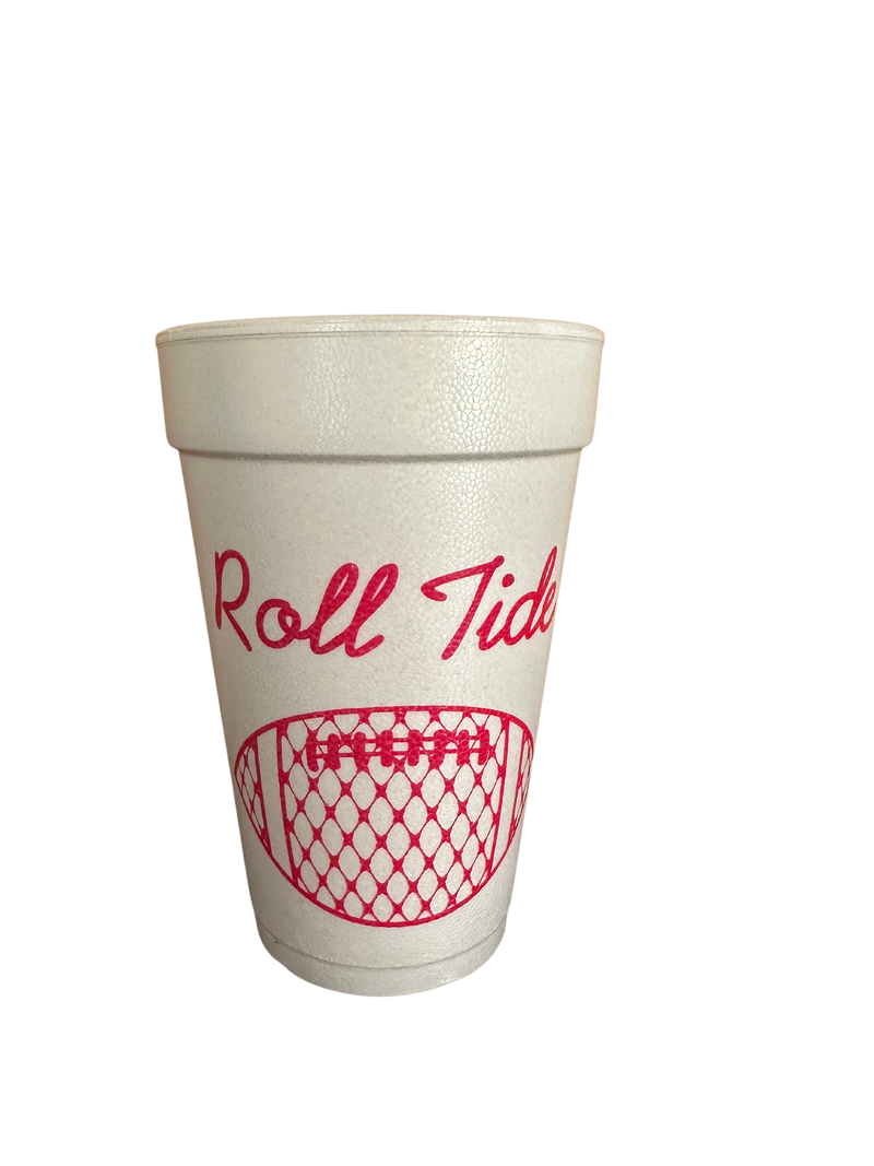 Chic Football- 16 oz, Styrofoam - Sleeve of 10