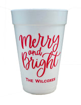 PERSONALIZED Christmas Styrofoam Cups