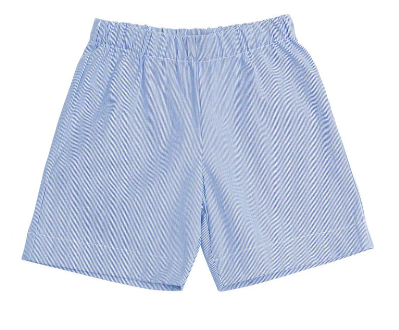 SALE! Busy Bees JD Pull Up Short - Khaki & Navy, Navy Seersucker