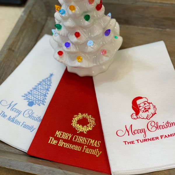 PERSONALIZED Christmas Disposable Guest Towels