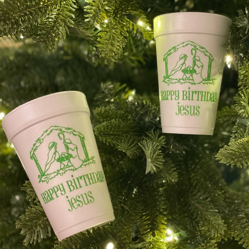 Happy Birthday Jesus Styrofoam Cups